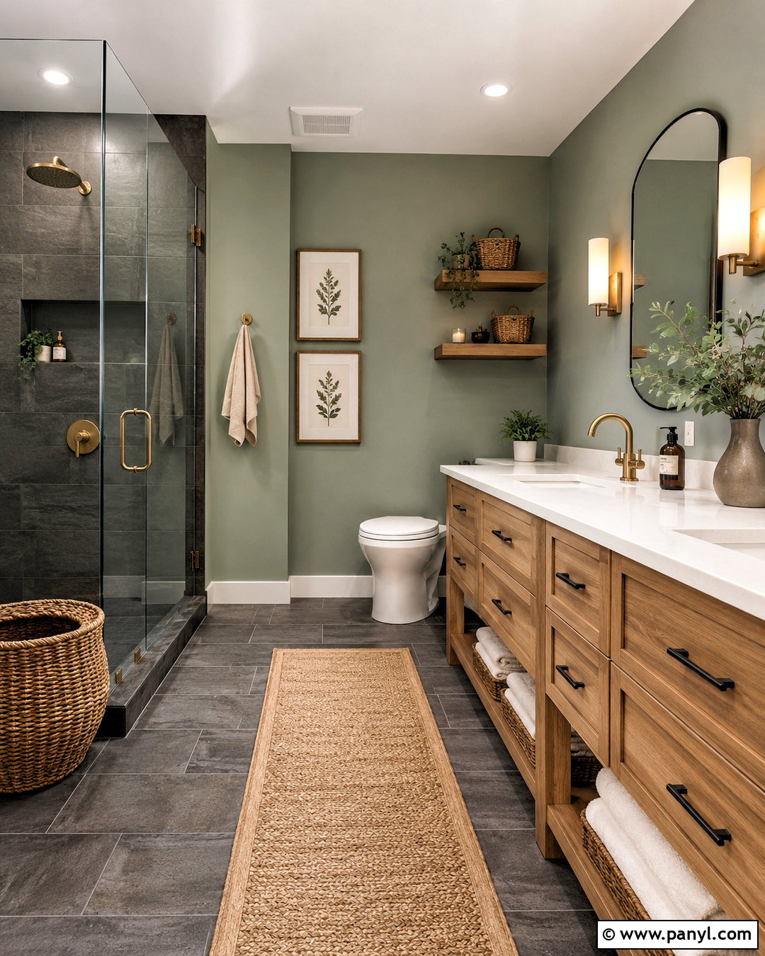 Charcoal Grey Bathroom With Sage Green - 20 charcoal grey bathroom ideas