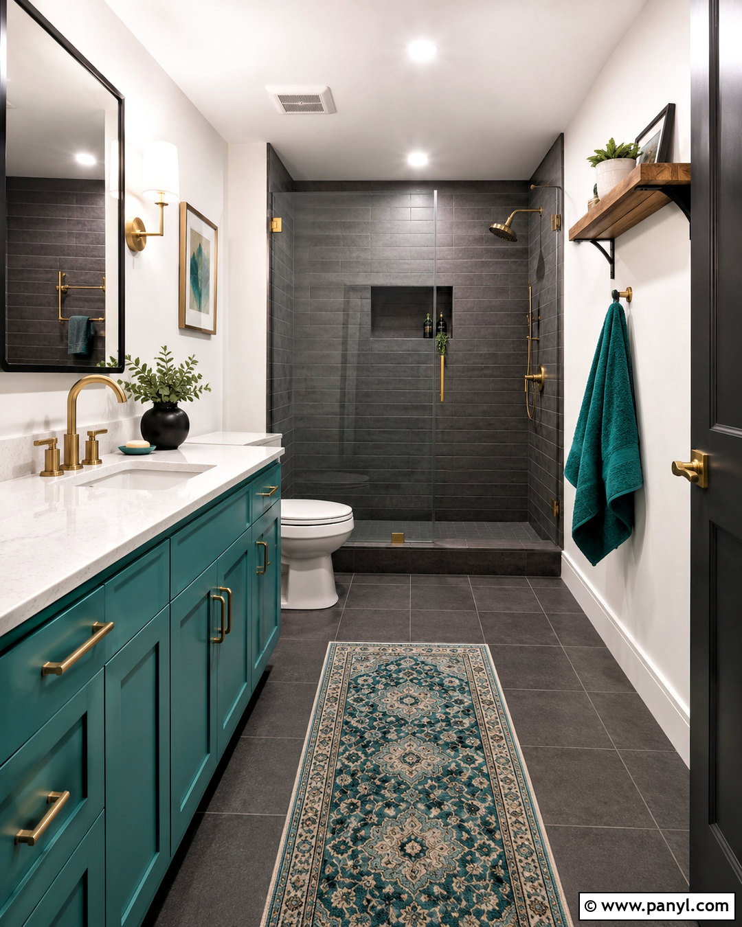 Charcoal Grey Bathroom With Teal Accents - 20 charcoal grey bathroom ideas
