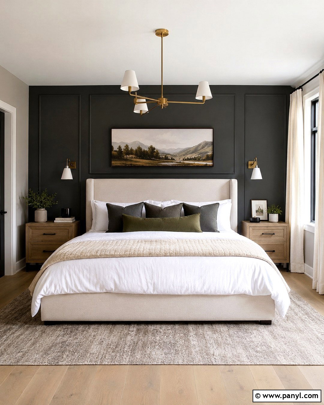 Charcoal Grey Bedroom Wall Behind The Bed - 20 Charcoal Grey Feature Wall Ideas