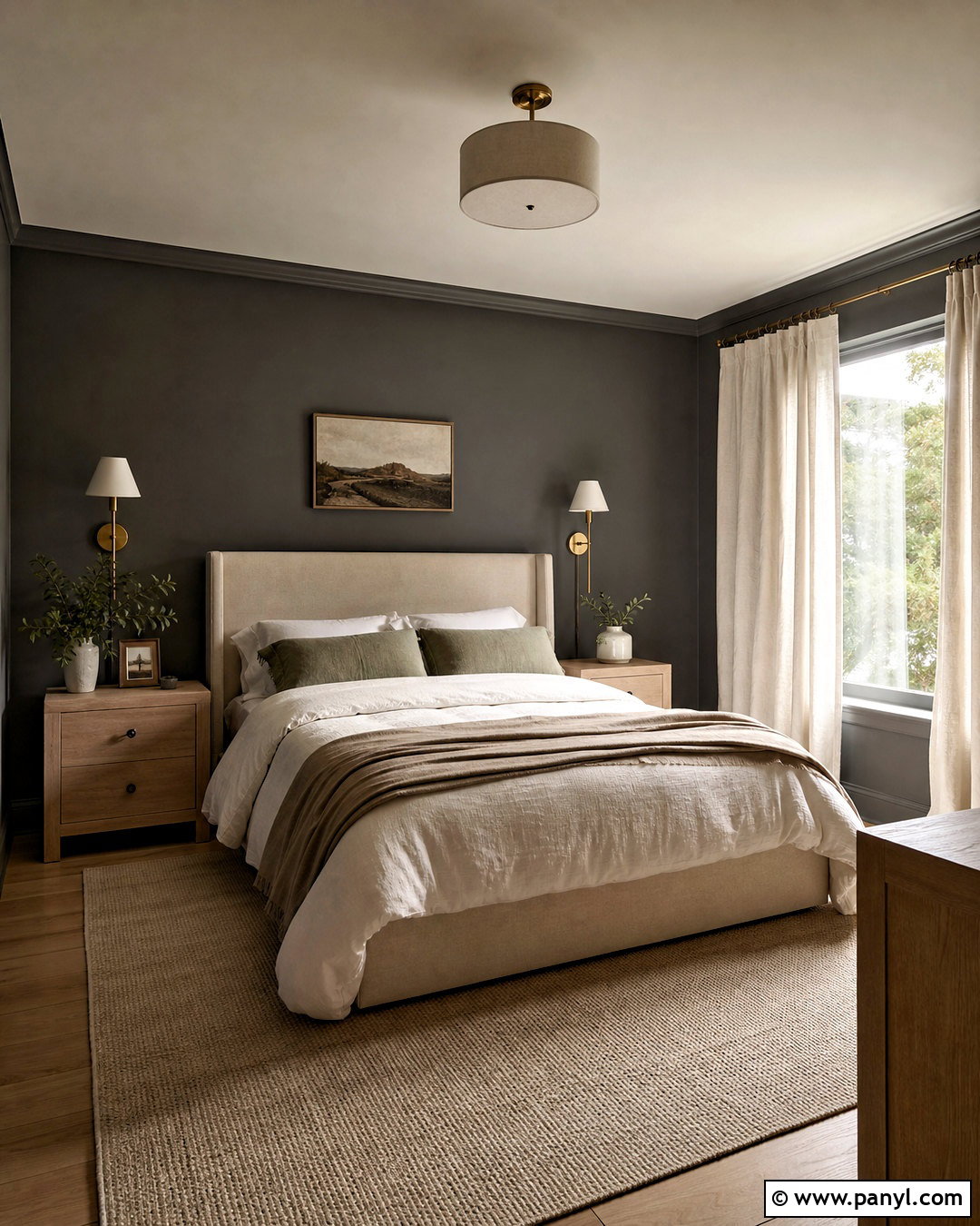Charcoal Grey Bedroom - 20 grey interior paint ideas