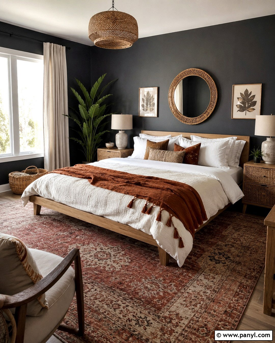 Charcoal Grey Boho Bedroom - 20 Boho With Grey Walls