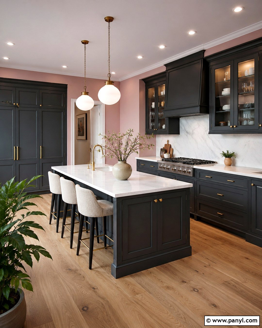 Charcoal Grey Cabinets With Dusty Pink Walls - 20 grey kitchen pink walls