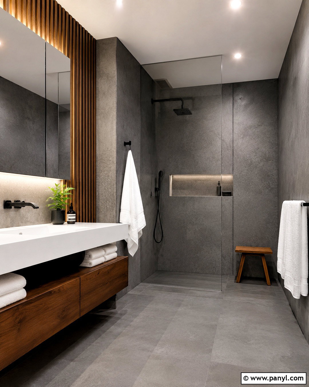 Charcoal Grey Concrete Bathroom - 20 charcoal grey bathroom ideas