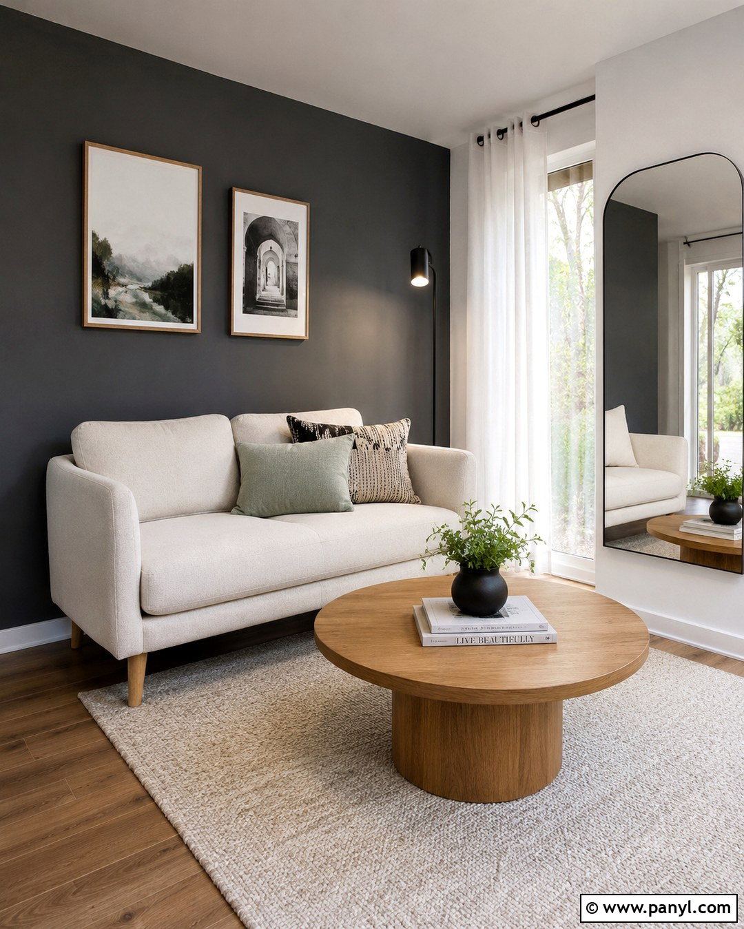 Charcoal Grey Feature Wall In A Small Living Room - 20 Charcoal Grey Feature Wall Ideas