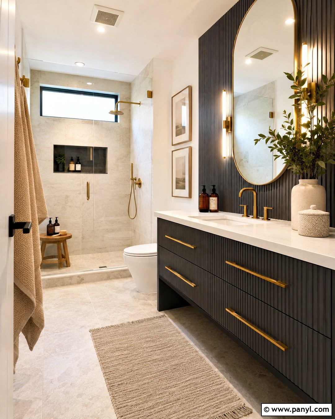 Charcoal Grey Fluted Vanity Bathroom - 20 charcoal grey bathroom ideas