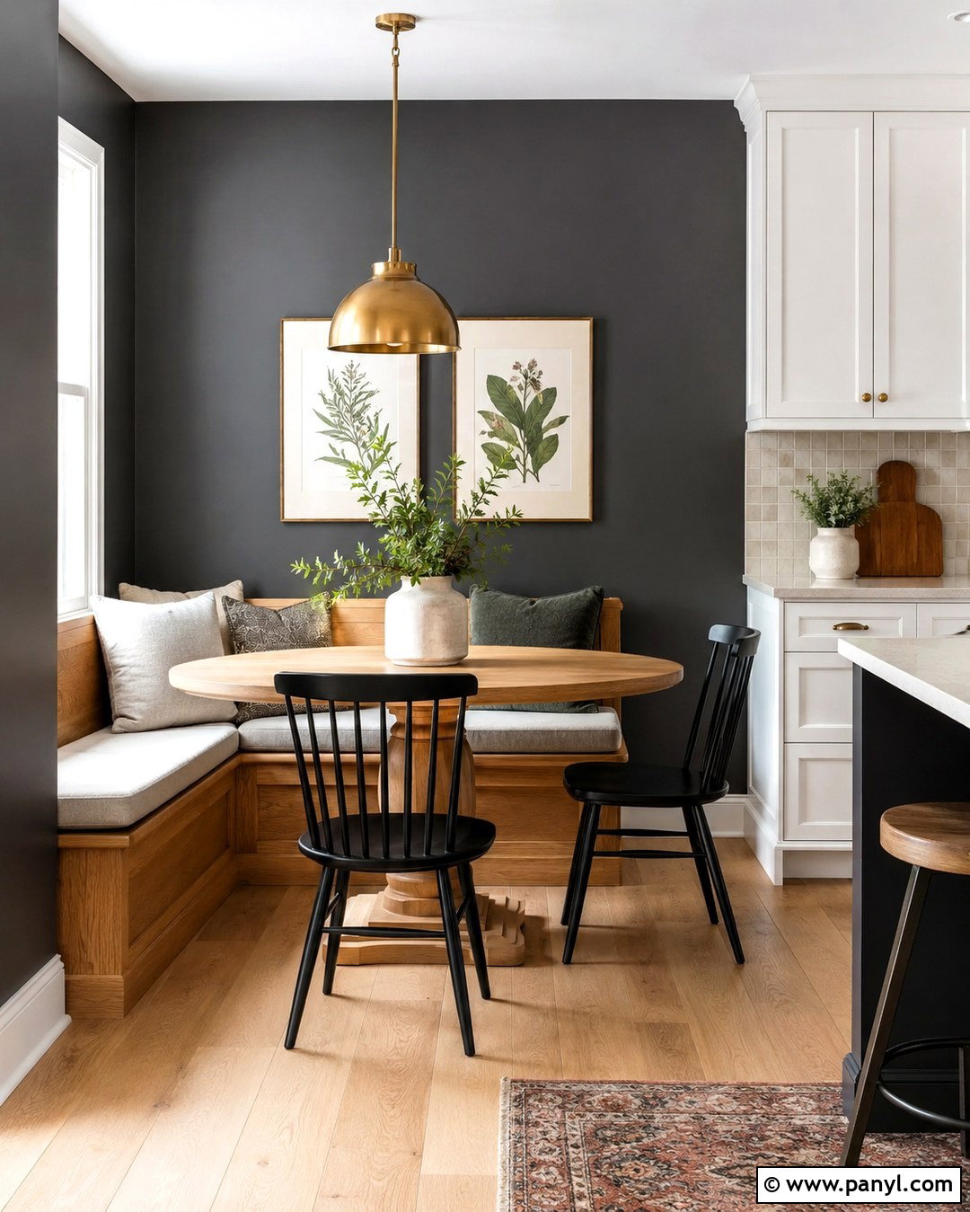 Charcoal Grey Kitchen Walls With A Breakfast Nook - 20 Charcoal Grey Kitchen Walls