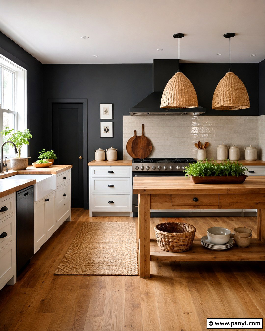 Charcoal Grey Kitchen Walls With Butcher Block Counters - 20 Charcoal Grey Kitchen Walls