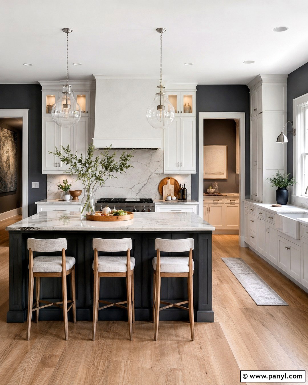 Charcoal Grey Kitchen Walls With Marble Backsplash - 20 Charcoal Grey Kitchen Walls