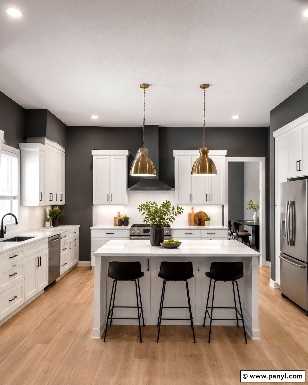 Charcoal Grey Kitchen Walls With White Cabinets - 20 Charcoal Grey Kitchen Walls