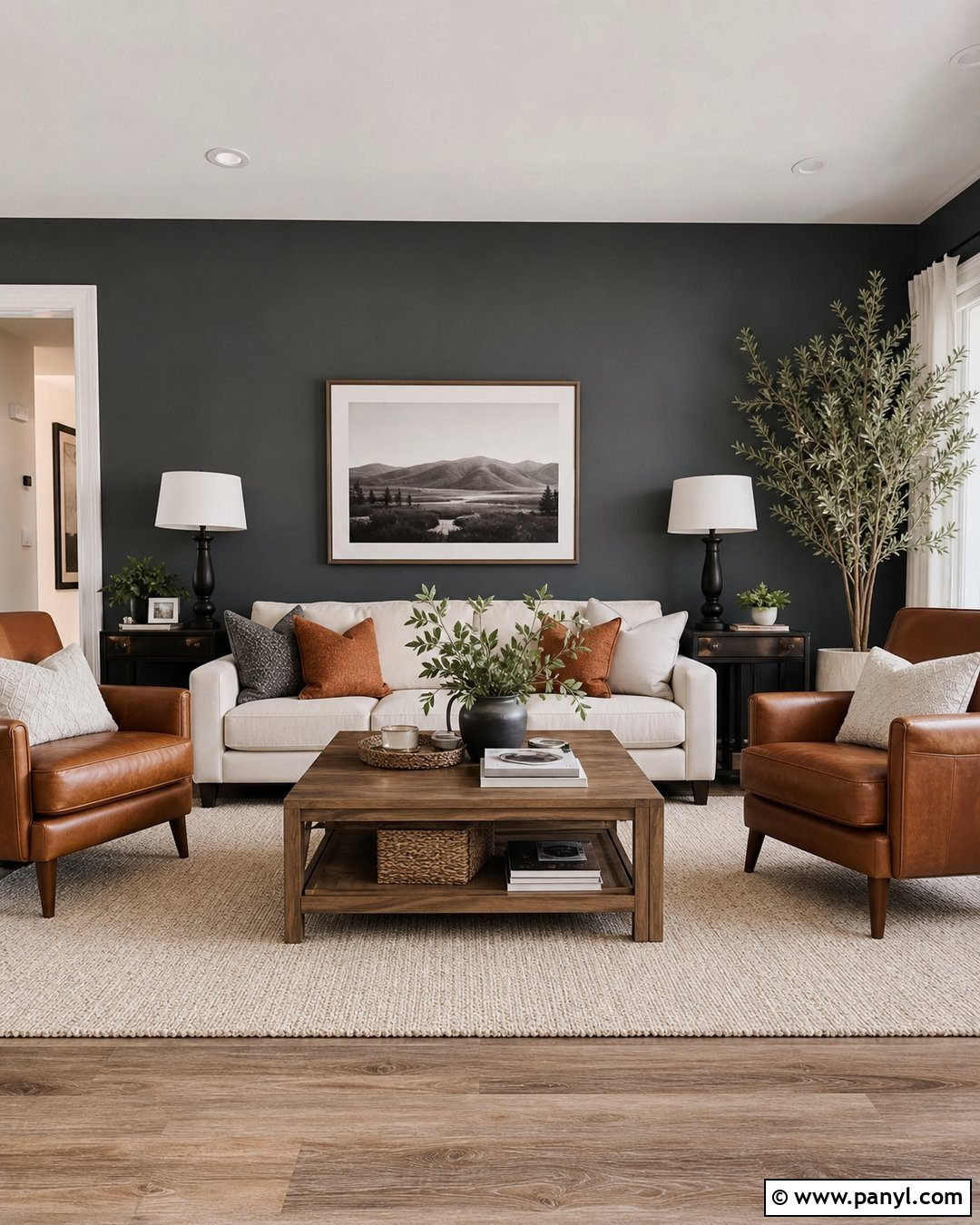 Charcoal Grey Living Room Accent Wall - 35 grey accent wall ideas