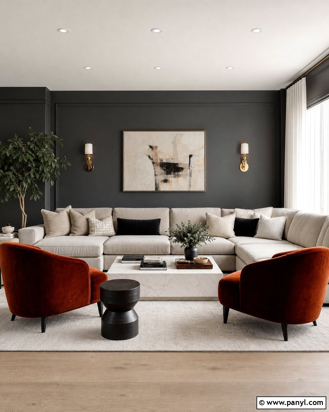 Charcoal Grey Living Room Walls - 50 grey wall ideas