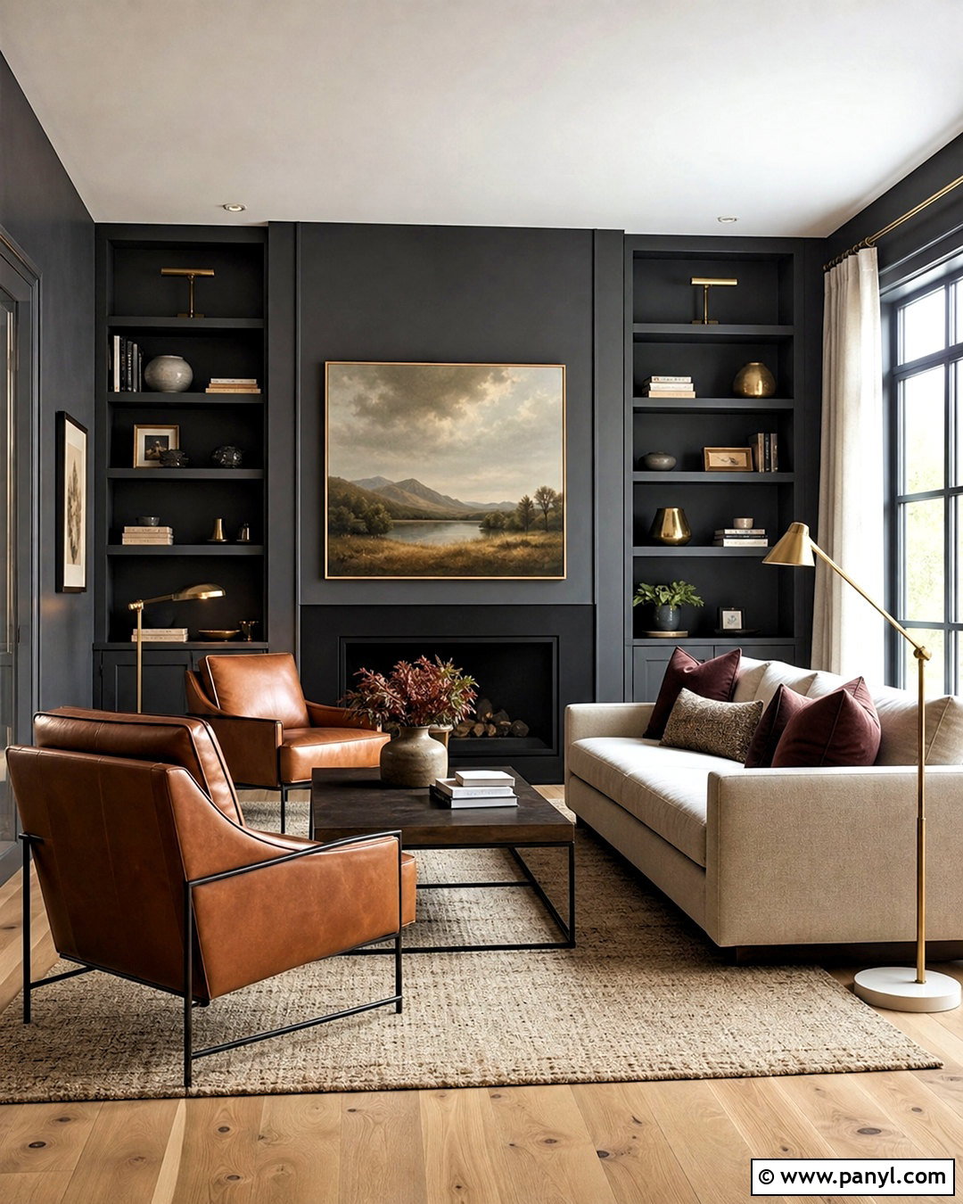 Charcoal Grey Living Room - 20 grey color room ideas