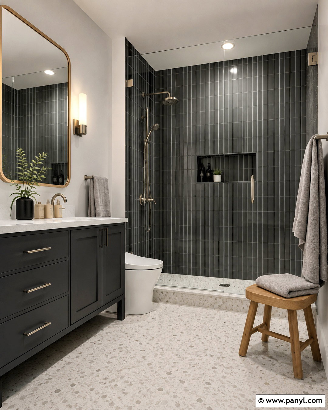 Charcoal Grey Subway Tile Bathroom - 20 charcoal grey bathroom ideas