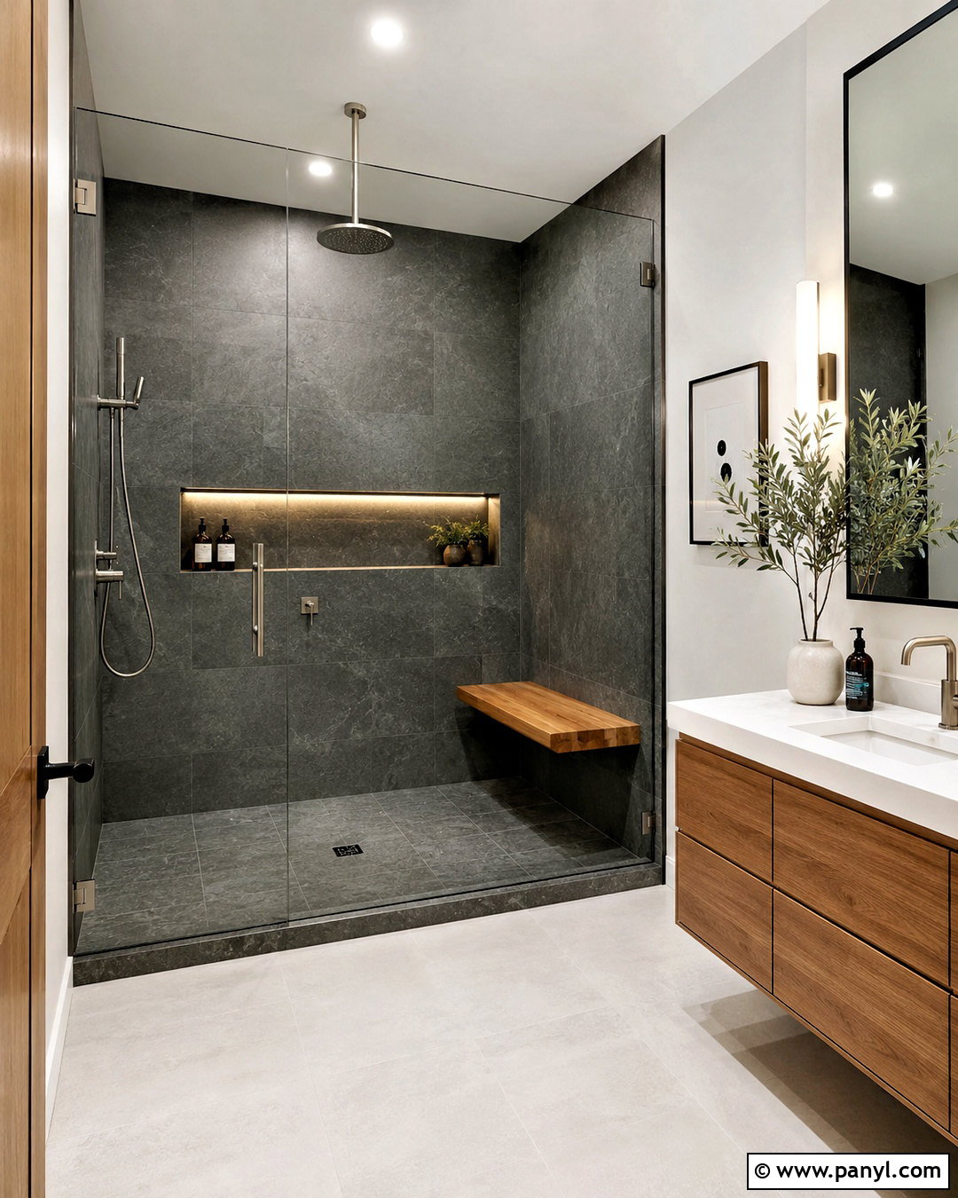 Charcoal Grey Walk-In Shower - 20 charcoal grey bathroom ideas