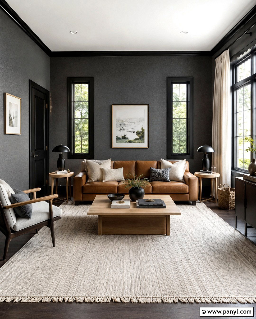 Charcoal Grey Wall With Black Trim - 20 Charcoal Grey Wall Color Ideas