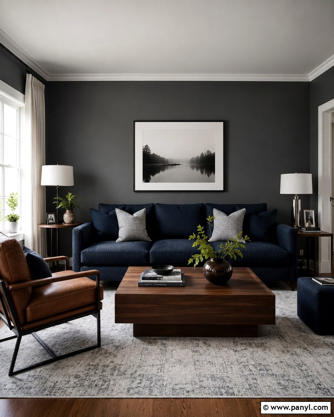 Charcoal Grey Wall With Navy Blue - 20 Charcoal Grey Wall Color Ideas