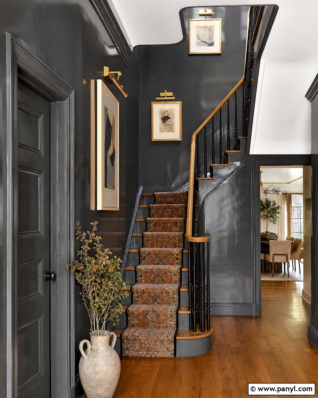 Charcoal High Gloss Staircase Walls - 20 high gloss walls