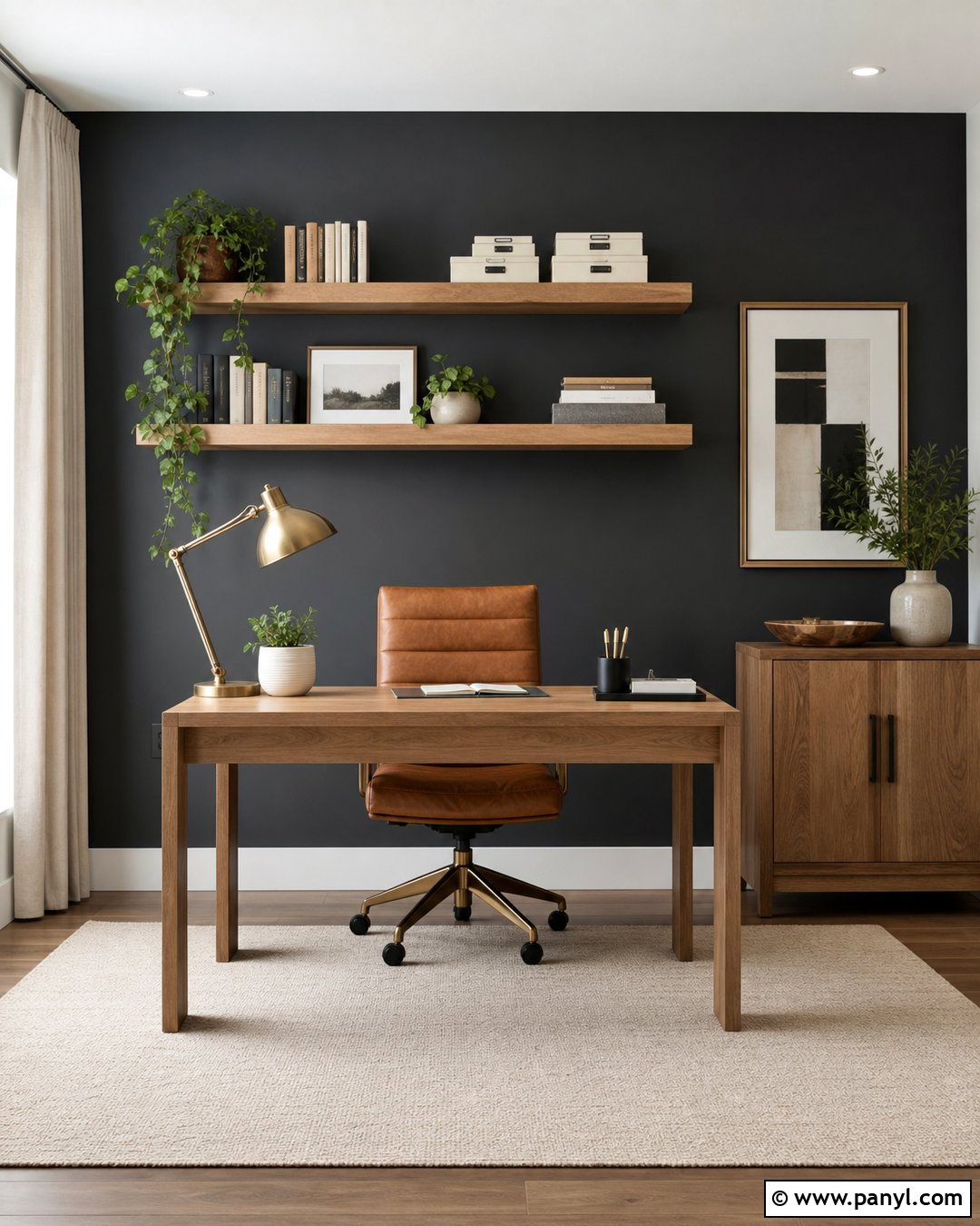 Charcoal Home Office Accent Wall - 30 charcoal accent wall ideas