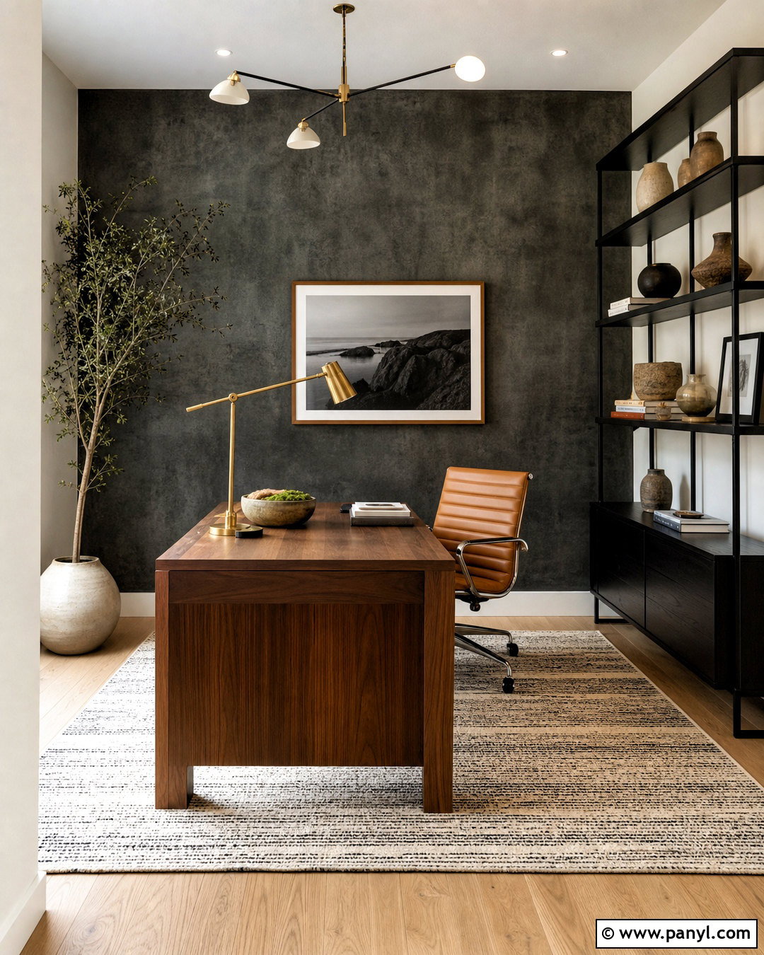 Charcoal Home Office Lime Wash Accent Wall - 20 lime wash accent wall ideas
