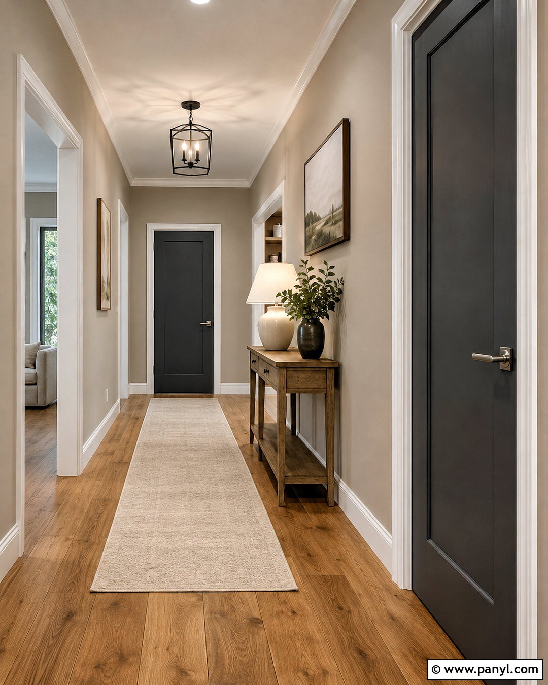 Charcoal Interior Door With Greige Walls - 20 dark doors interior ideas