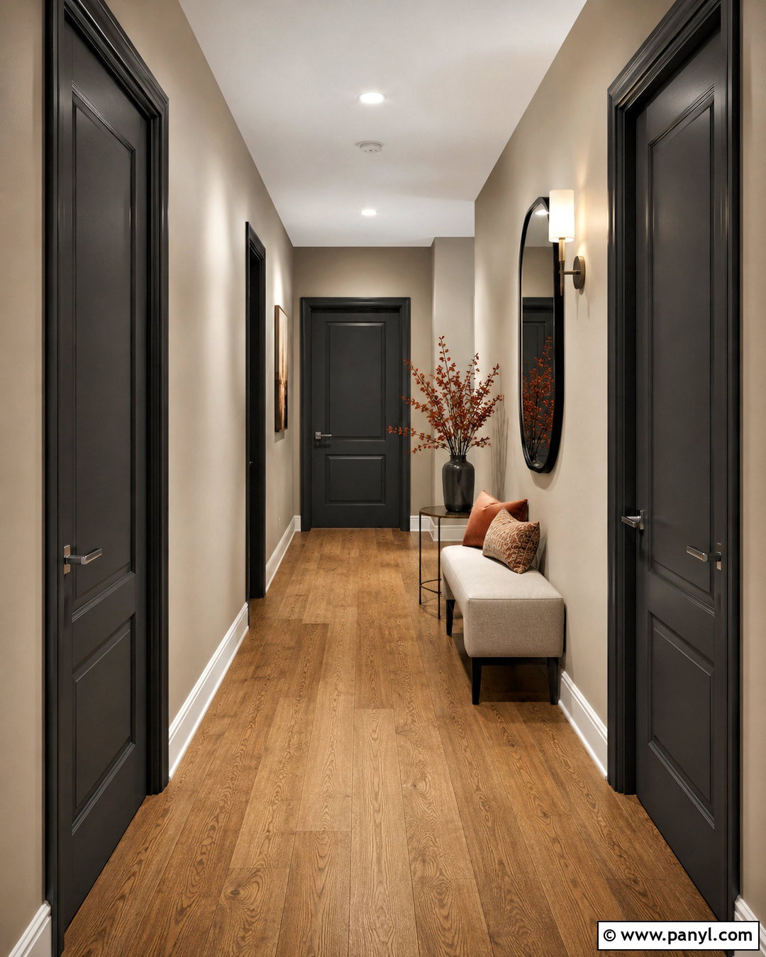 Charcoal Interior Doors With Greige Walls - 20 painted interior doors colour schemes
