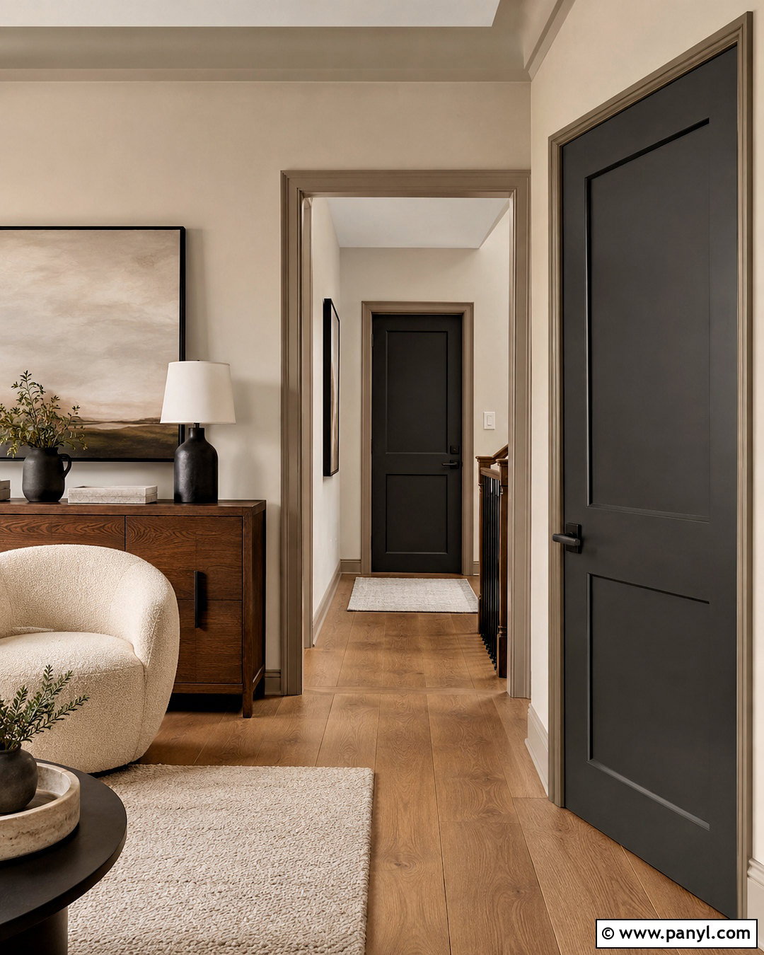 Charcoal Interior Doors With Greige Walls - 20 dark interior doors