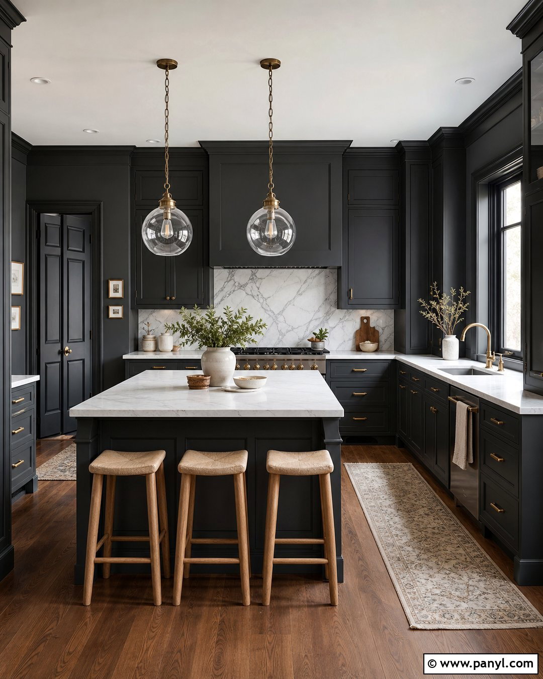 Charcoal Kitchen Cabinets With Charcoal Walls - 20 Kitchen Cabinets Matching Wall Color Ideas