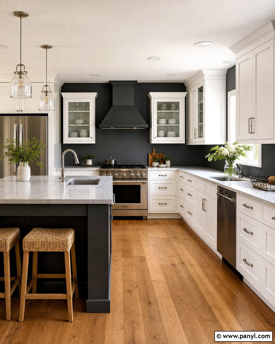 Charcoal Kitchen Walls With White Cabinets - 20 dark kitchen walls