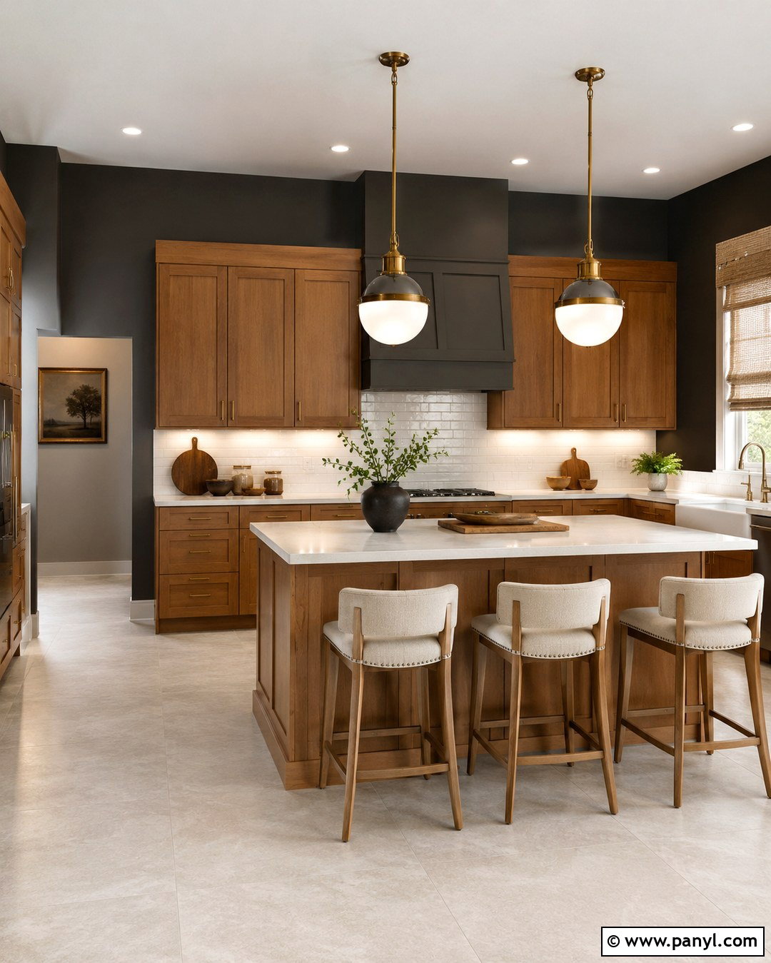 Charcoal Kitchen Walls - 20 Kitchen Wall Colours With Oak Cabinets