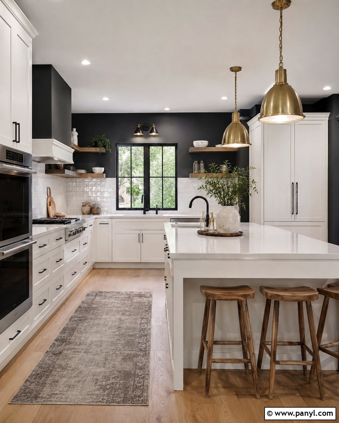 Charcoal Kitchen With White Cabinets - 20 Charcoal Wall Color Ideas