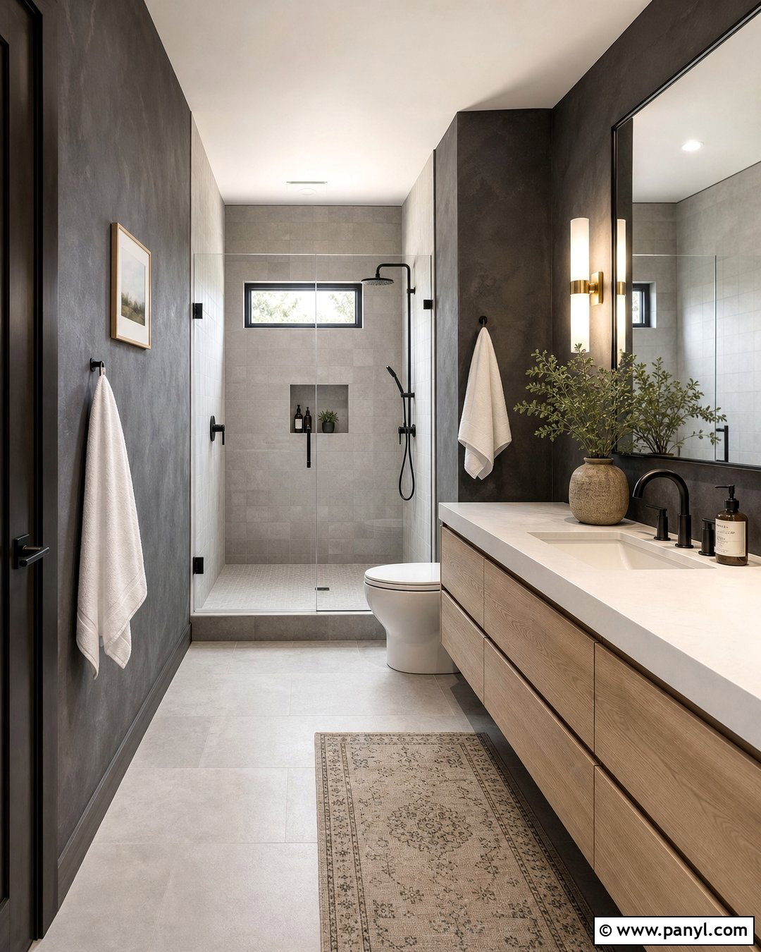 Charcoal Lime Wash Bathroom - 20 Lime Wash Walls In Bathroom Ideas
