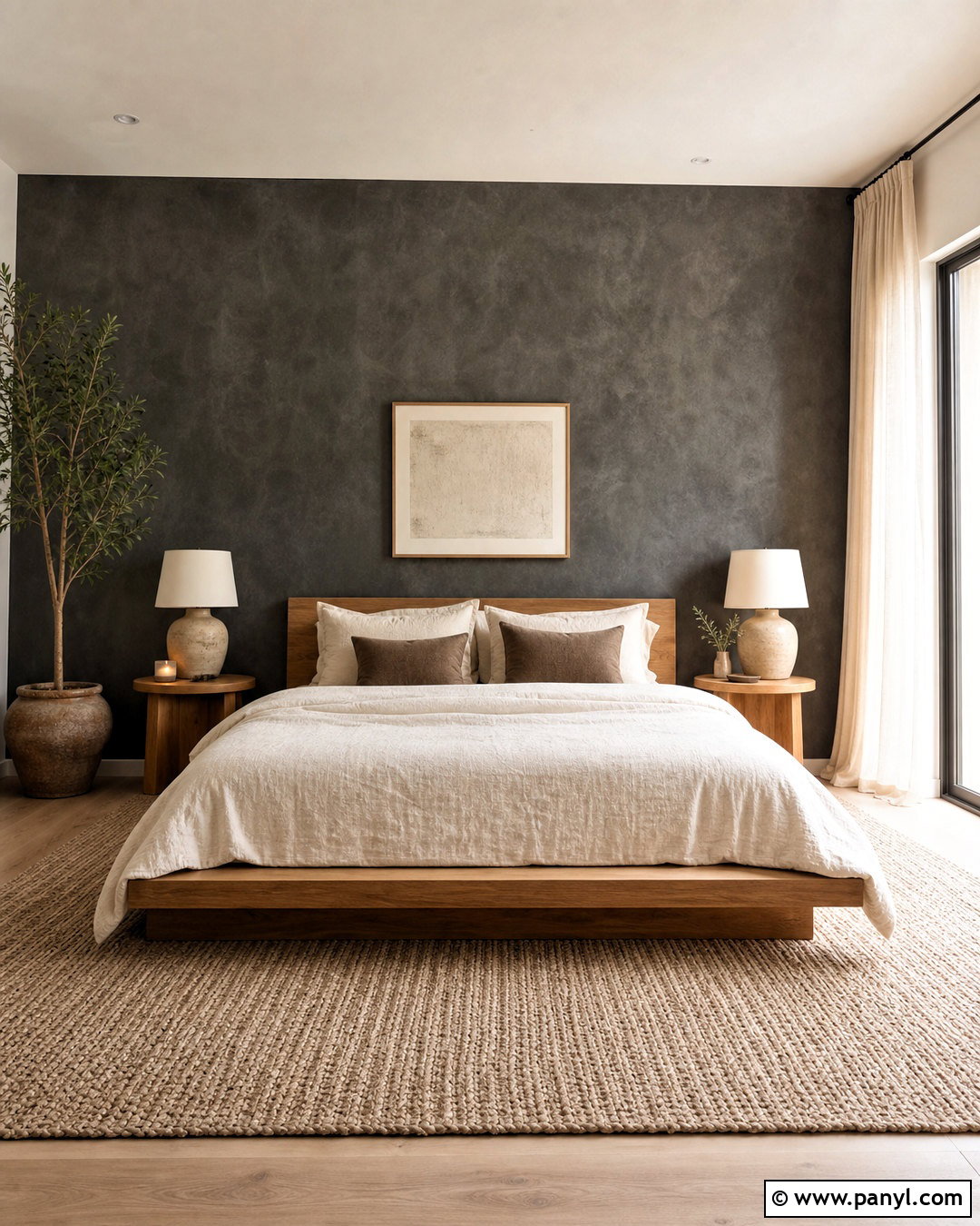 Charcoal Limewash Accent Wall - 20 charcoal accent wall bedroom ideas