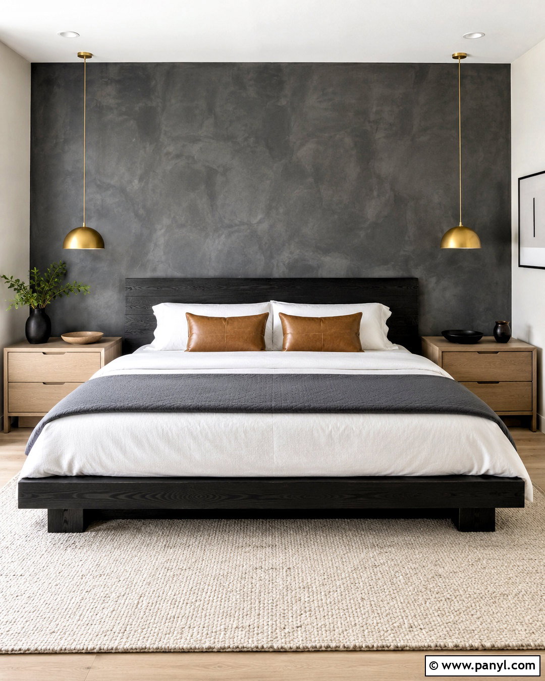 Charcoal Limewash Accent Wall - 20 limewash walls bedroom ideas