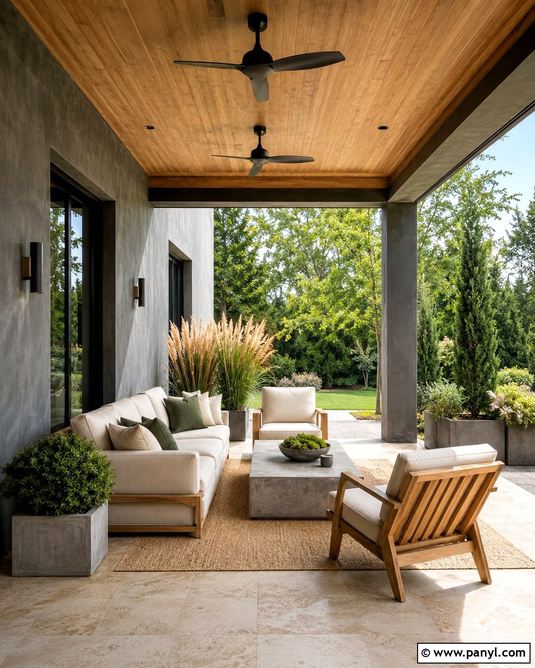 Charcoal Limewash Covered Patio - 20 Charcoal Limewash Ideas