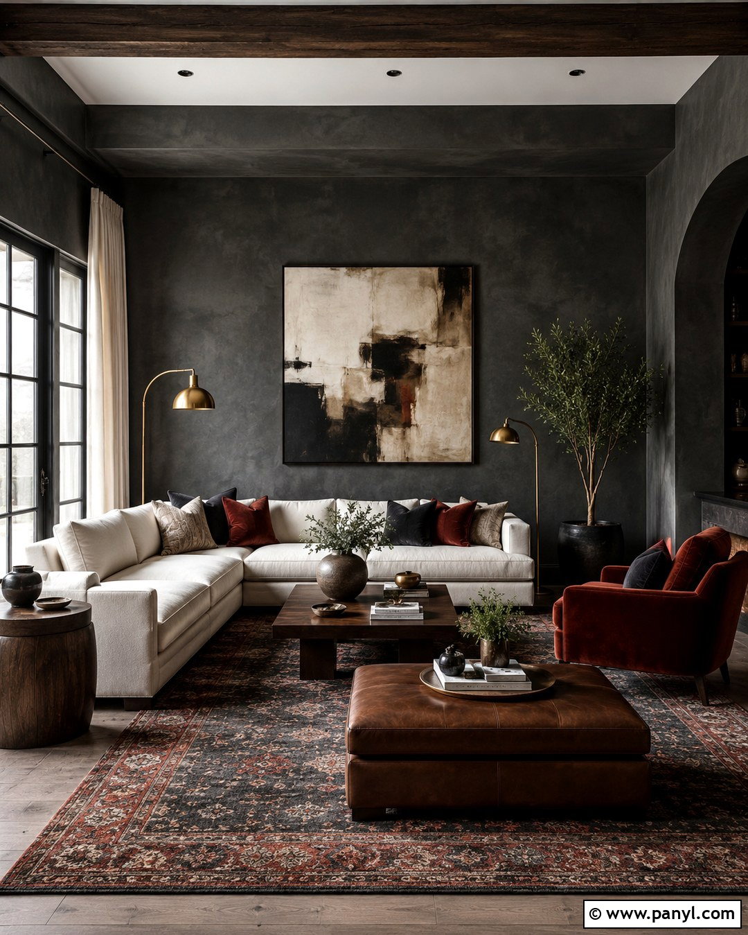 Charcoal Limewash Living Room - 20 Limewash Painted Walls
