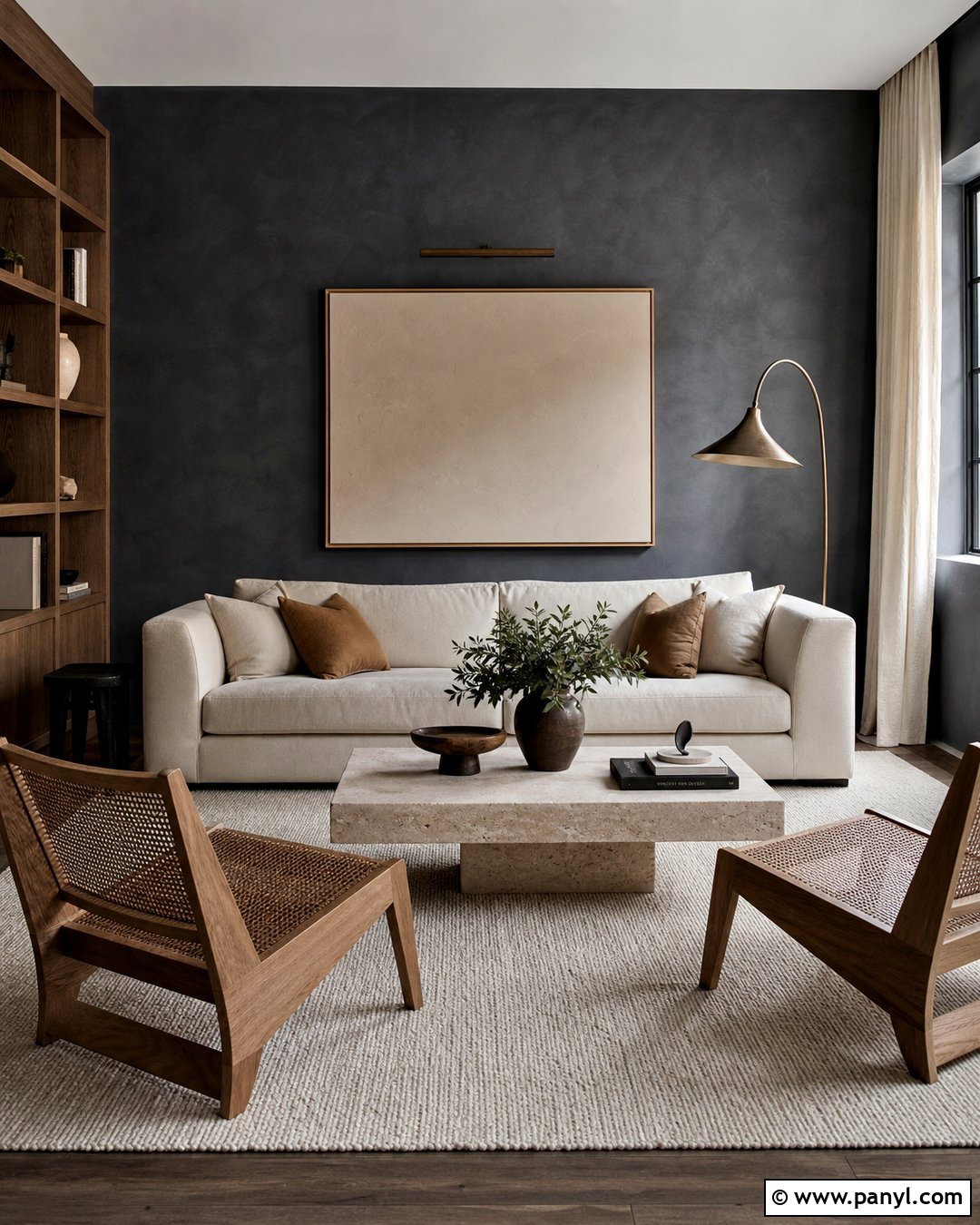 Charcoal Limewash Living Room - 35 Line Wash Walls