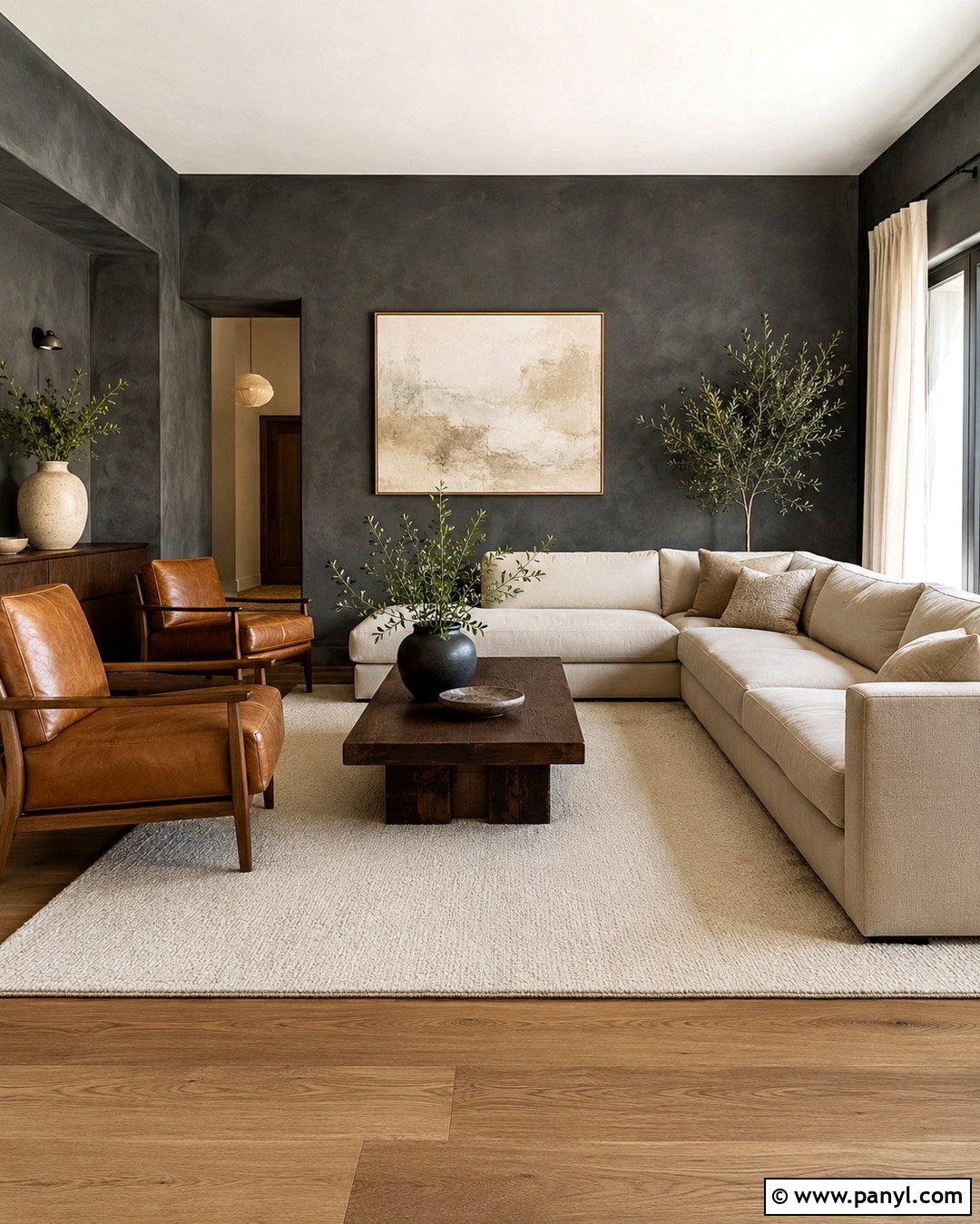 Charcoal Limewash Living Room - 20 Charcoal Limewash Ideas