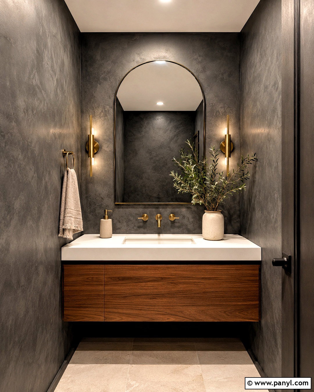 Charcoal Limewash Powder Room - 20 limewash paint texture ideas