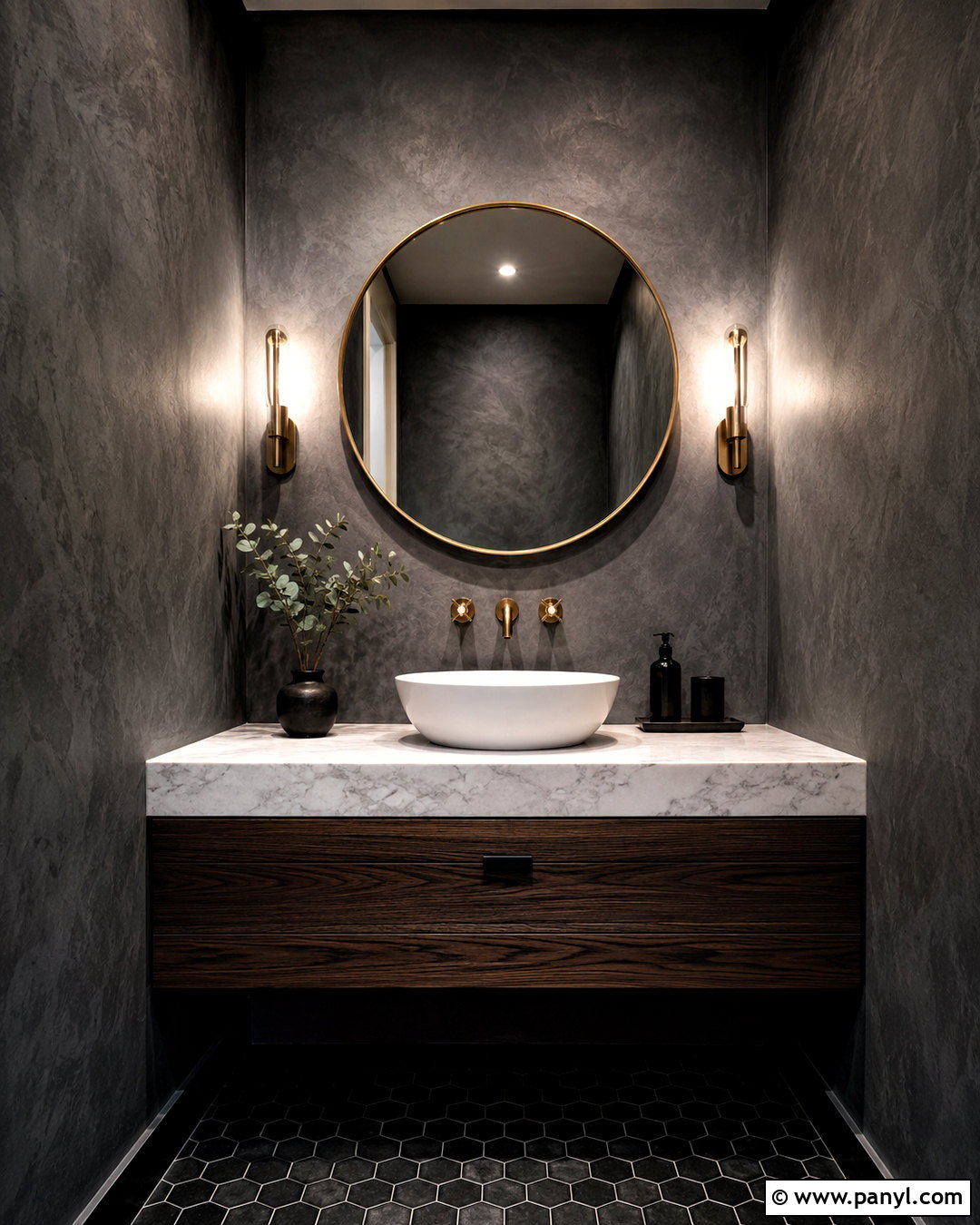Charcoal Limewash Texture Powder Room - 20 limewash texture ideas