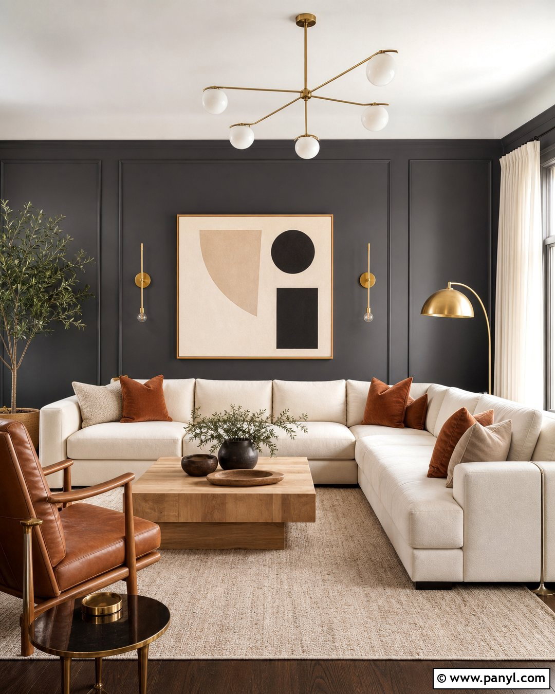 Charcoal Living Room Walls - 35 Best Wall Colors For Living Room Ideas
