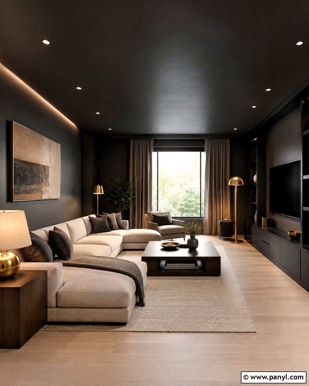 Charcoal Living Room Walls And Ceiling - 20 dark walls and ceiling ideas