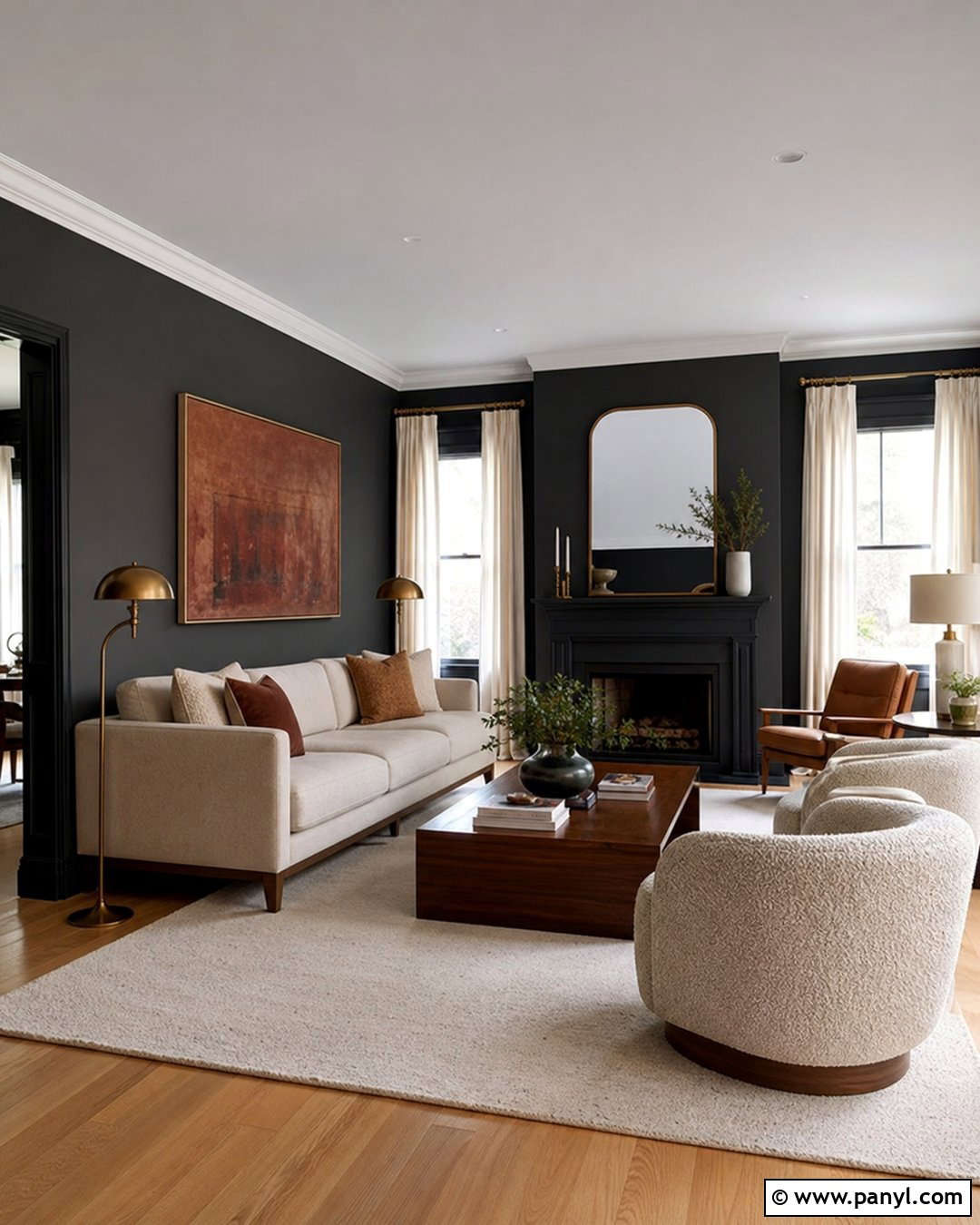 Charcoal Living Room Walls - 30 dark wall paint ideas