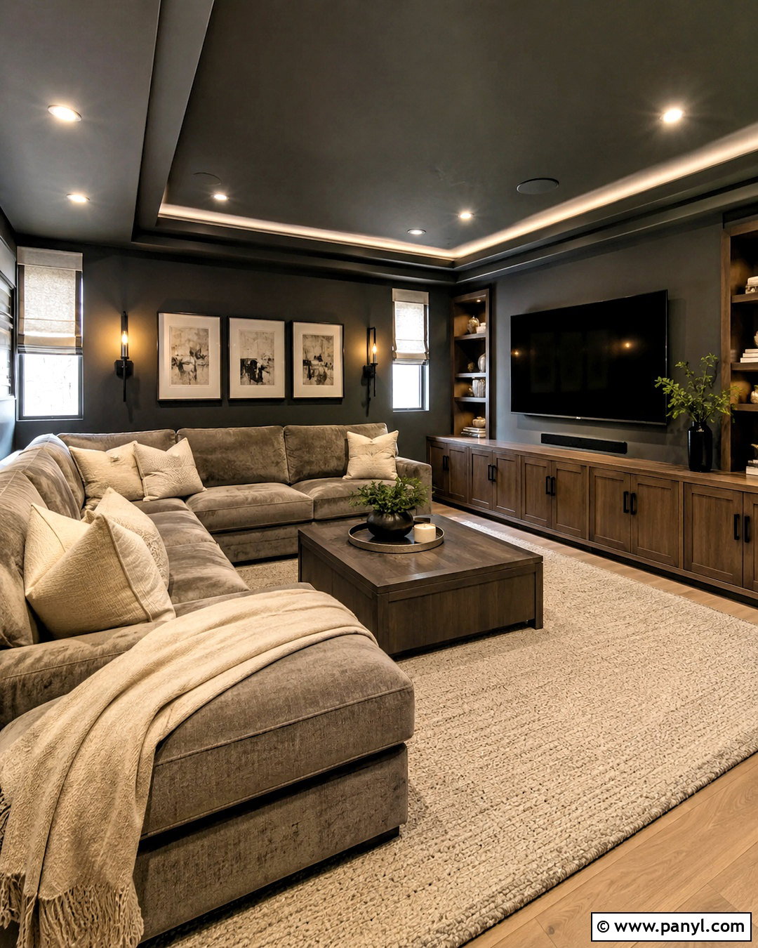 Charcoal Media Room Background - 20 neutral color background ideas