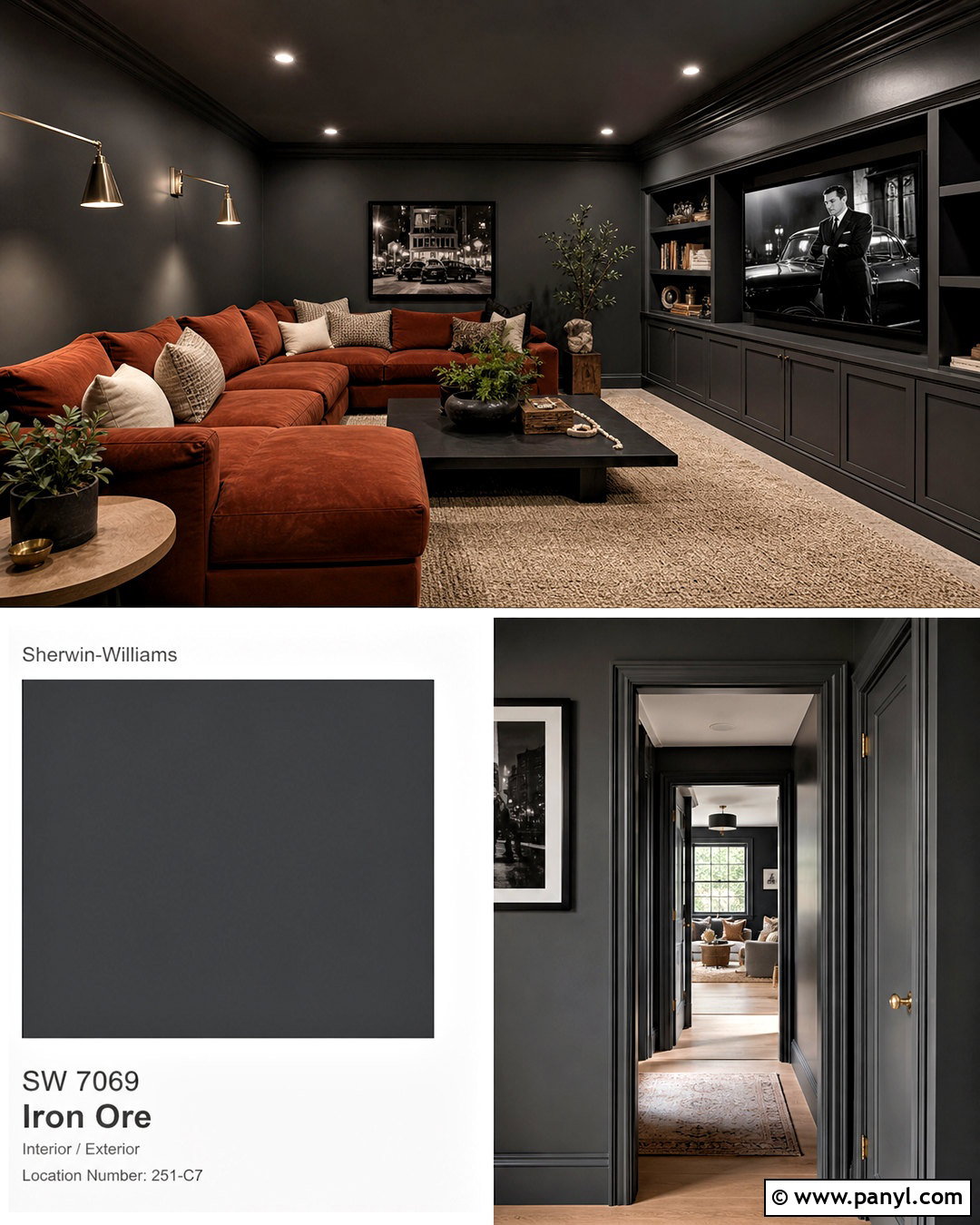 Charcoal Media Room Paint Color - 20 room paint colour ideas