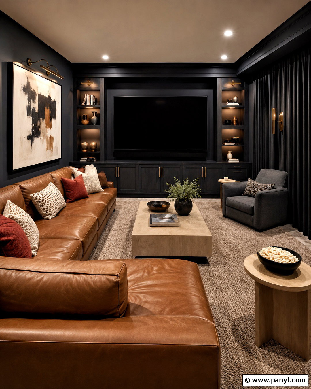 Charcoal Media Room Wall Color - 40 Room Wall Color Ideas
