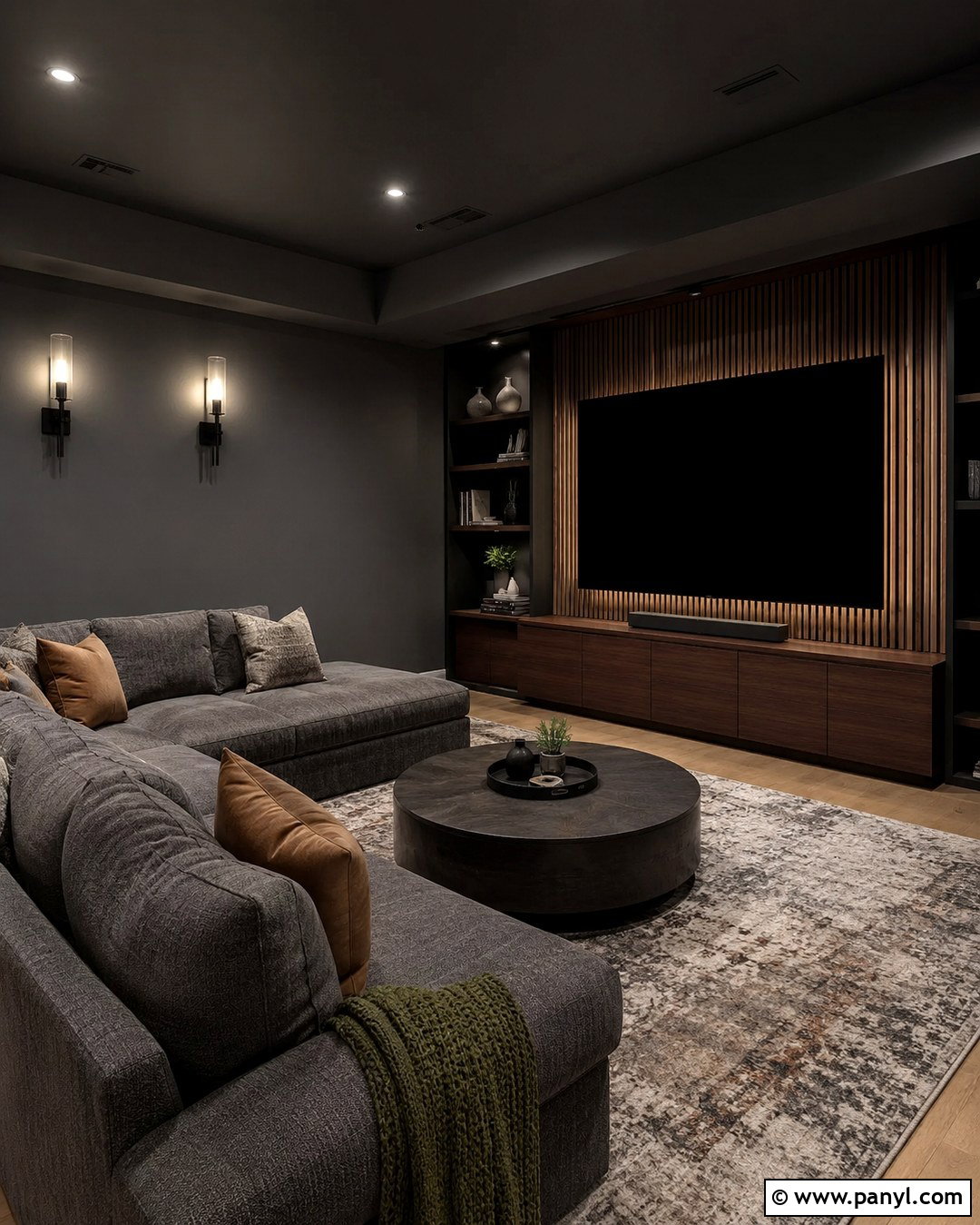 Charcoal Media Room Wall Paint - 20 Bold Wall Paint Ideas