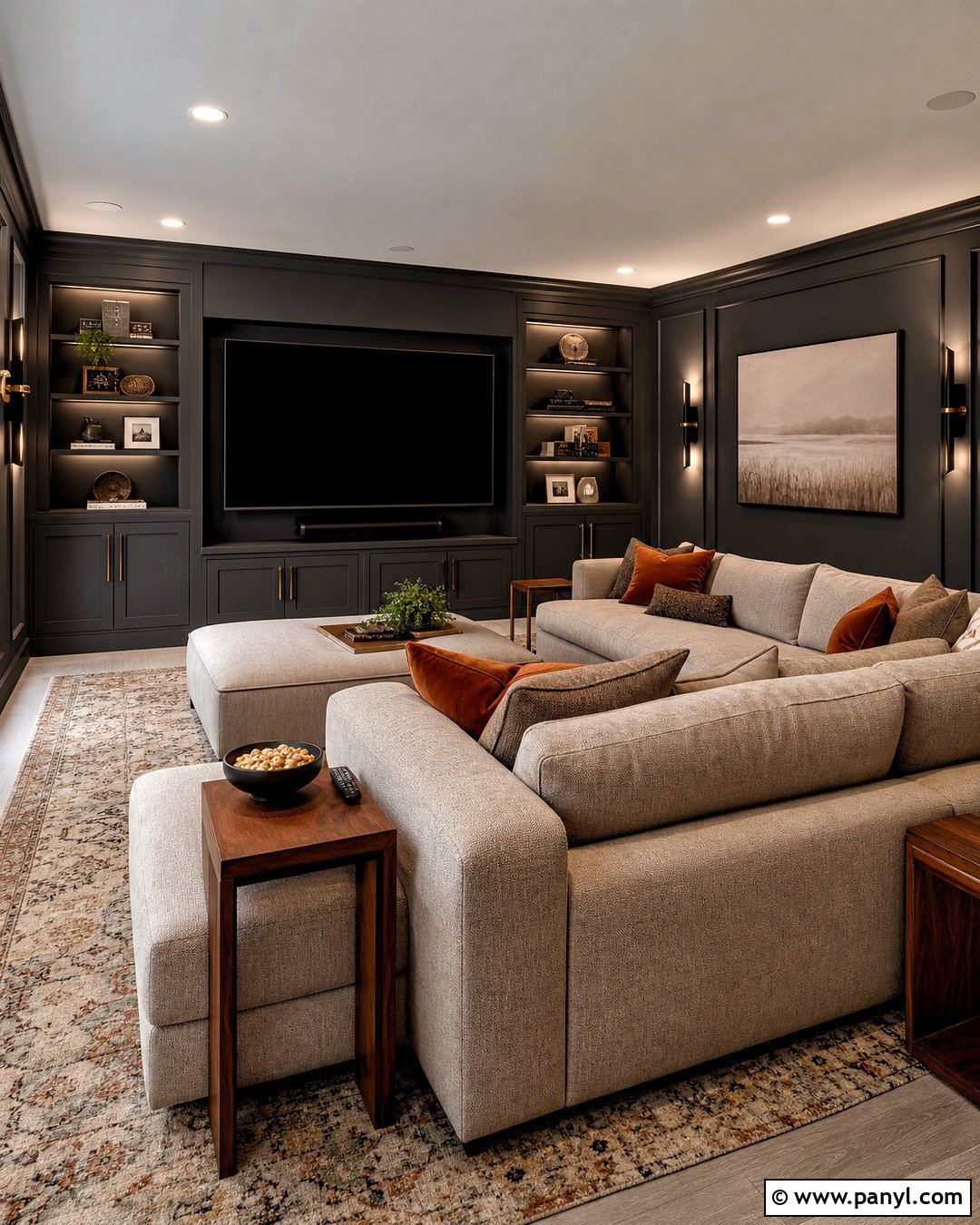 Charcoal Media Room Walls - 20 wall paint inspo ideas