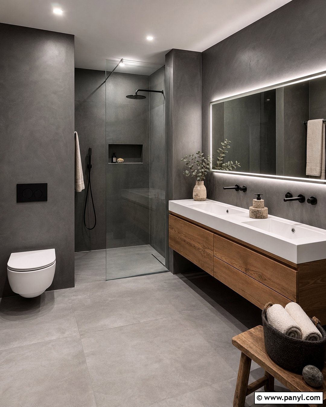 20 Gray Textured Bathroom Walls for a Serene, Modern Spa Look