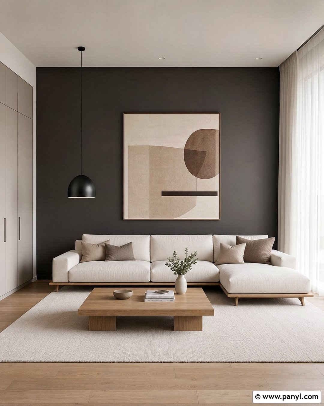 Charcoal Minimalist Accent Wall - 30 charcoal accent wall ideas