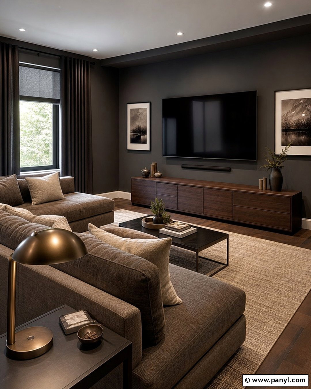 Charcoal Neutral Wallpaper Media Room - 30 neutral colors wallpaper ideas